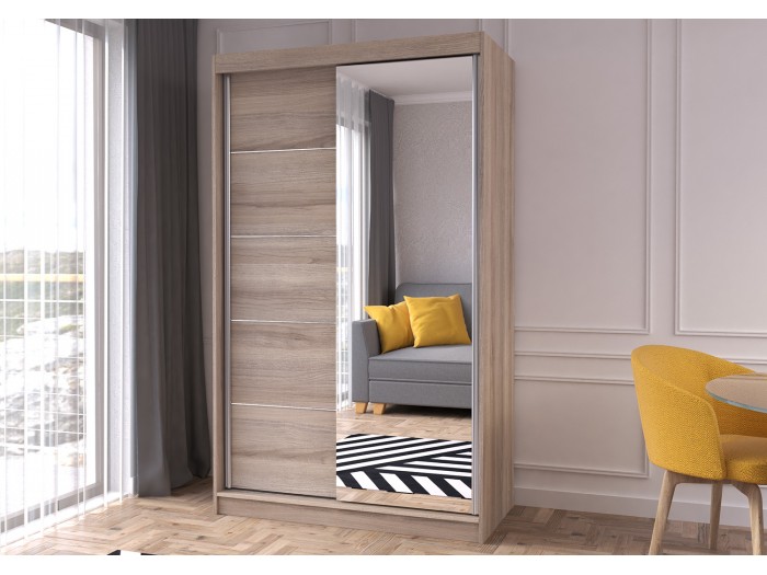 Гардероб с плъзгащи врати NEOMI 05 (корпус дъб сонома/лице дъб сонома)